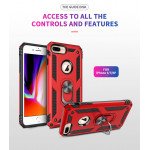 Wholesale iPhone 8 Plus / 7 Plus Tech Armor Ring Grip Case with Metal Plate (Red)